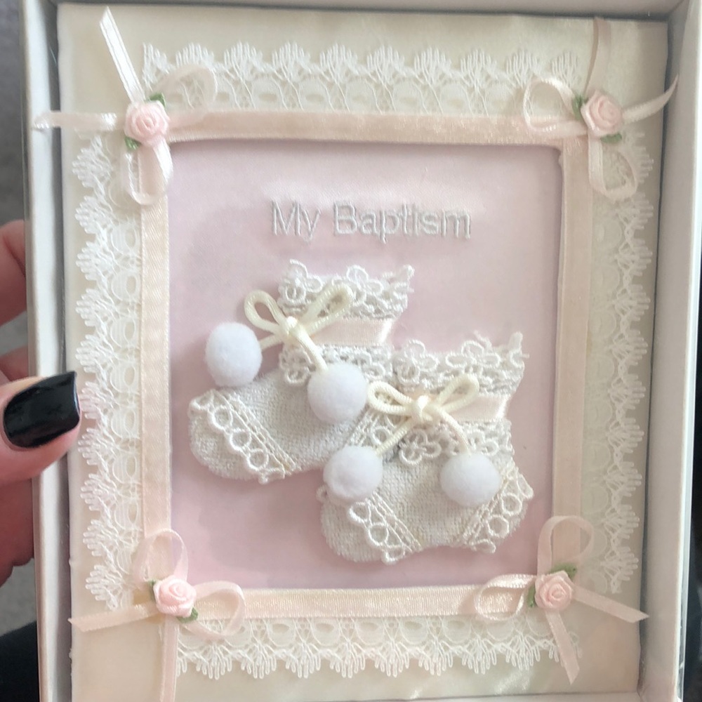 My Christening photo album  Silver pink girlBooties